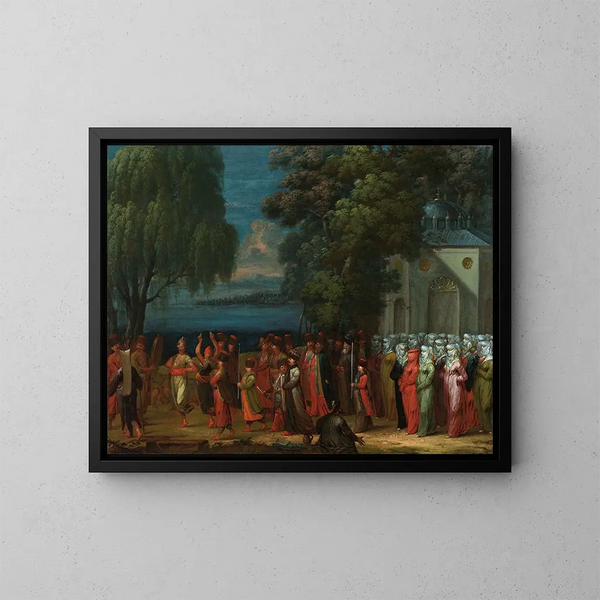 Armenian wedding painting - Jean-Baptiste Vanmour — framed artwork on a wall