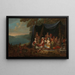 Festive scene with Turkish courtiers under a tent - Jean-Baptiste Vanmour — framed artwork on a wall