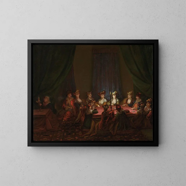 Armenian festival playing cards - Jean-Baptiste Vanmour — framed artwork on a wall