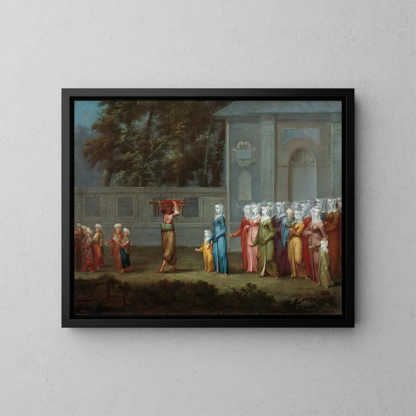 The first day of school - Jean-Baptiste Vanmour — framed artwork on a wall