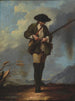 Portrait painting of a full-length hunter - Jean Barbault — artwork view