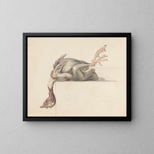 Pájaro emplumado con la cabeza hacia abajo - Jean Bernard — cuadro enmarcado en la pared