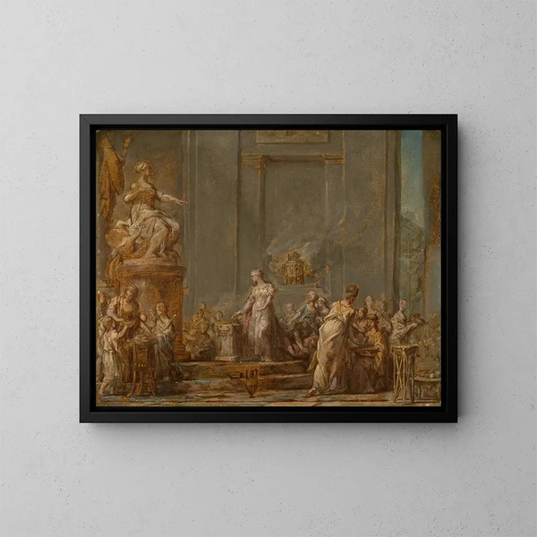 The sacrifice of Dido to Juno - Jean-Bernard Restout — framed artwork on a wall