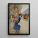Joven mujer cruzando la avenida - Jean Béraud — cuadro enmarcado en la pared