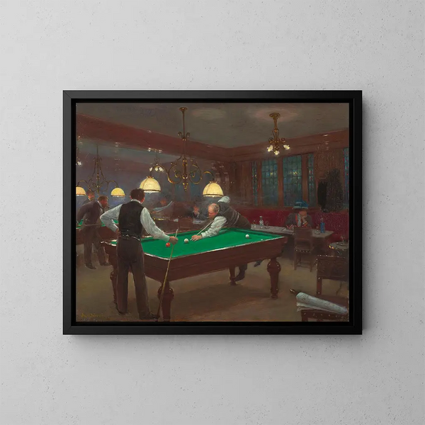 La Partie de billard - Jean Béraud — framed artwork on a wall