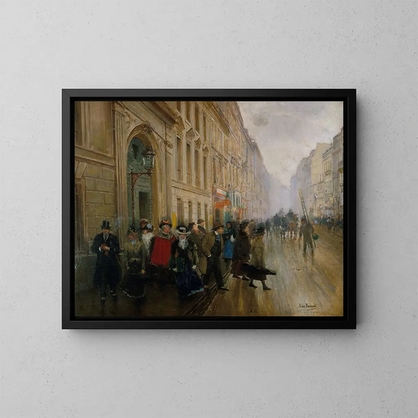 La sortie du conservatoire - Jean Béraud — framed artwork on a wall