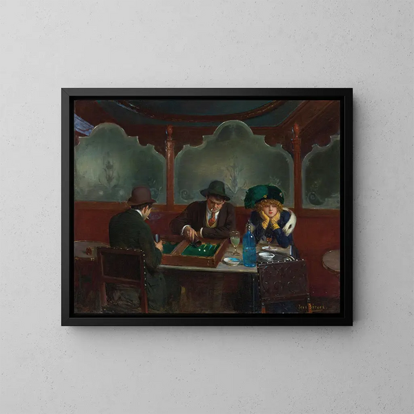 Les joueurs de jacquet - Jean Béraud — framed artwork on a wall