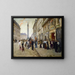 "Sortie des ouvrières de la maison Paquin" by Jean Béraud — framed artwork on a wall