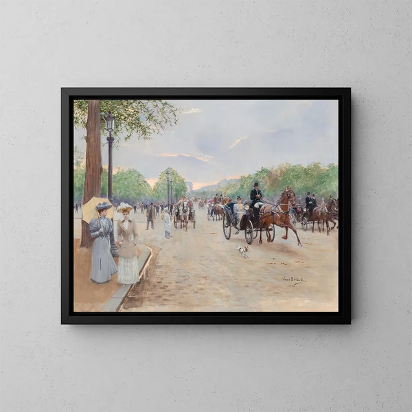 on the Champs-Élysées - Jean Béraud — framed artwork on a wall