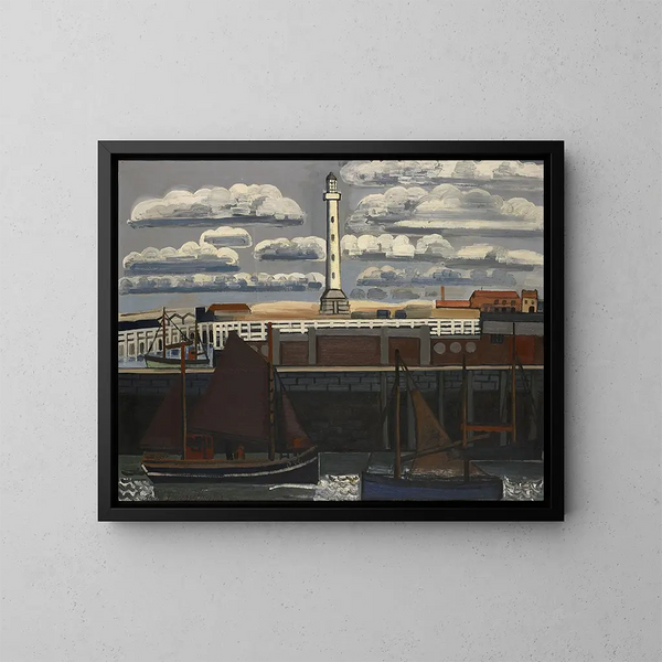 Lighthouse in Ostend - Jean Brusselmans — framed artwork on a wall