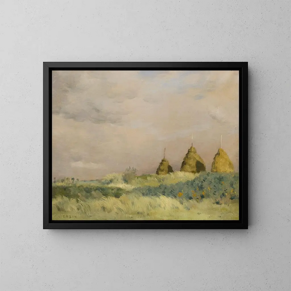 Les trois tas - Jean-Charles Cazin — framed artwork on a wall