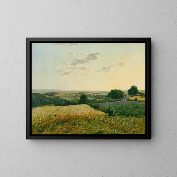 Summer Landscape Painting - Jean Ferdinand Monchablon — framed artwork on a wall