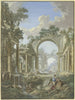Ruinas romanas en relieve, un pozo con decoración - Jean François Gout — vista de la obra
