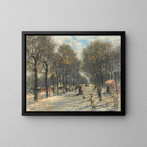 Todos los árboles en los Campos Elíseos - Jean François Raffaëlli — cuadro enmarcado en la pared
