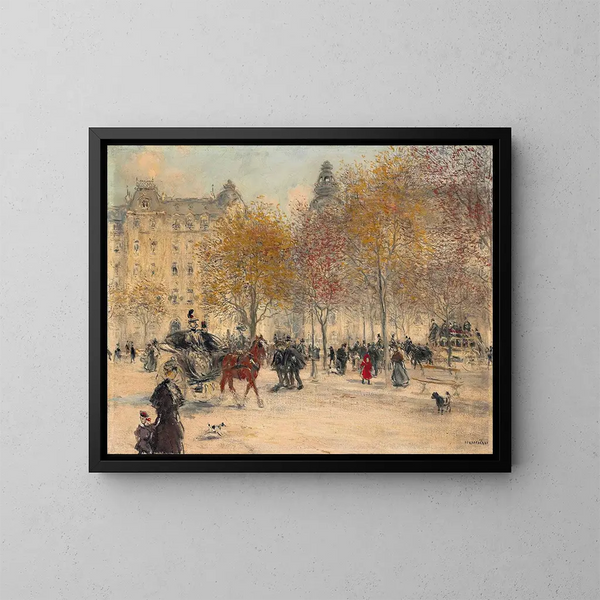 Otoño en París - Jean François Raffaëlli — cuadro enmarcado en la pared