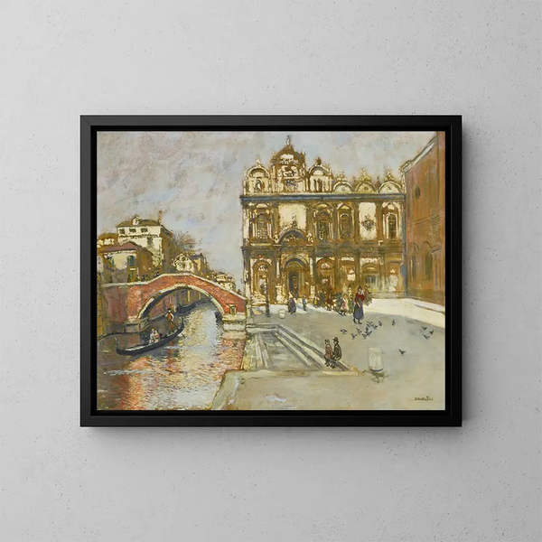 Campo San Giovanni e Paolo, Venecia - Jean François Raffaëlli — cuadro enmarcado en la pared