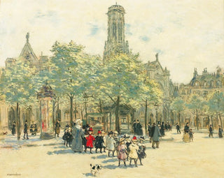 Jean Franois Raffalli - Fillettes se promenant sur la place du Louvre.webp