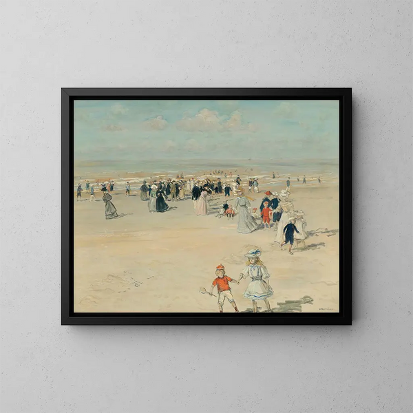 La promenade a marea baja - Jean François Raffaëlli — cuadro enmarcado en la pared