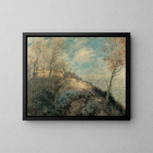 La ruta abandonada - Jean François Raffaëlli — cuadro enmarcado en la pared