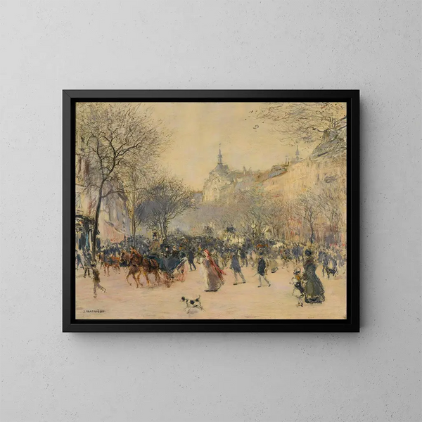 El Carrefour Drouot, París - Jean François Raffaëlli — cuadro enmarcado en la pared