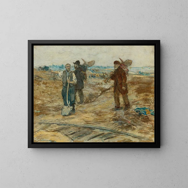 Los Tres Trabajadores - Jean François Raffaëlli — cuadro enmarcado en la pared