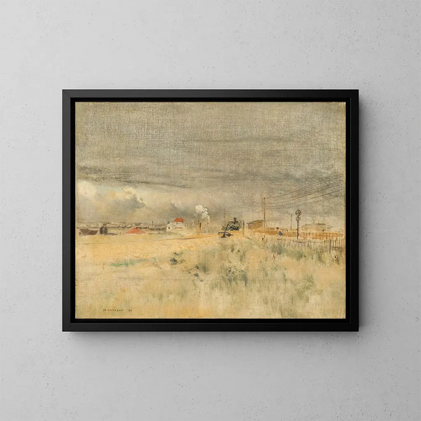 Locomotora en maniobras - Jean François Raffaëlli — cuadro enmarcado en la pared