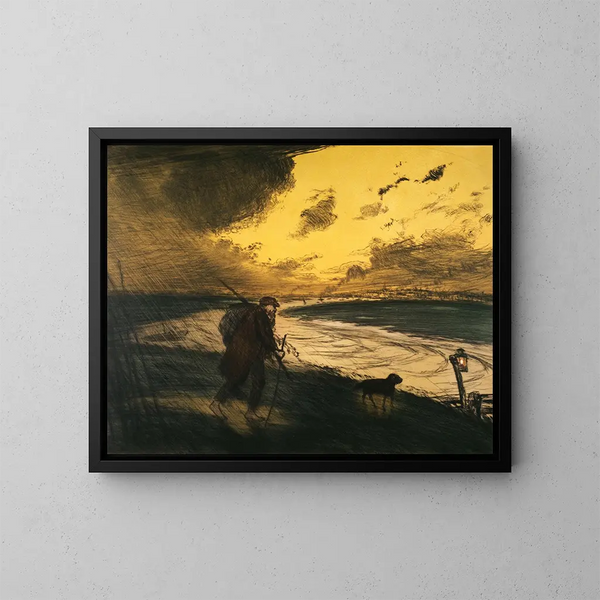 L'orage - Jean François Raffaëlli — cuadro enmarcado en la pared