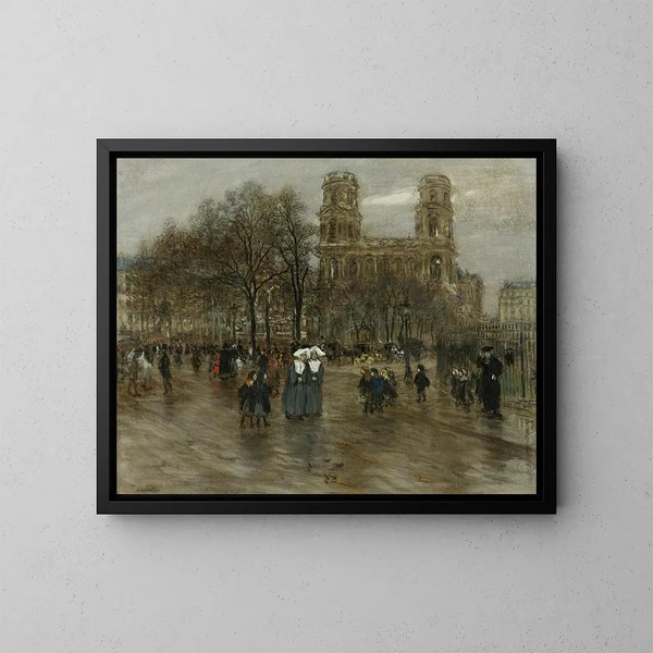 Place Saint-Sulpice, París - Jean François Raffaëlli — cuadro enmarcado en la pared