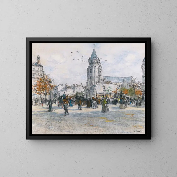 Saint-Germain-des-Prés - Jean François Raffaëlli — cuadro enmarcado en la pared