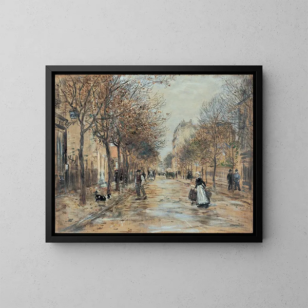 Calle en Asnières - Jean François Raffaëlli — cuadro enmarcado en la pared