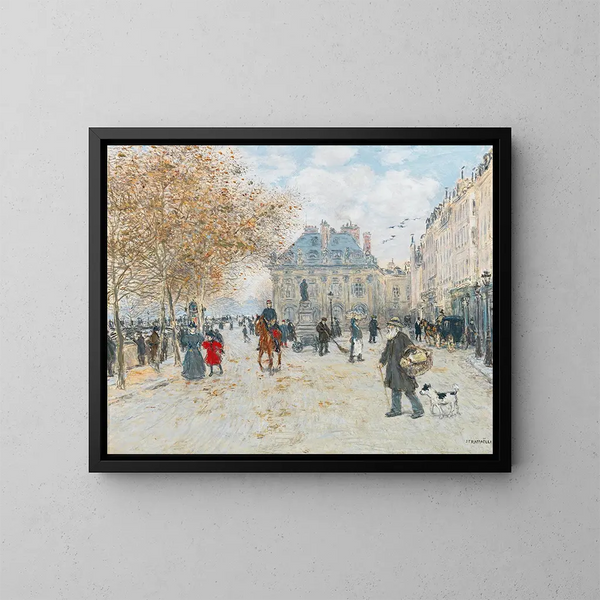 El muelle Malaquais en París - Jean François Raffaëlli — cuadro enmarcado en la pared