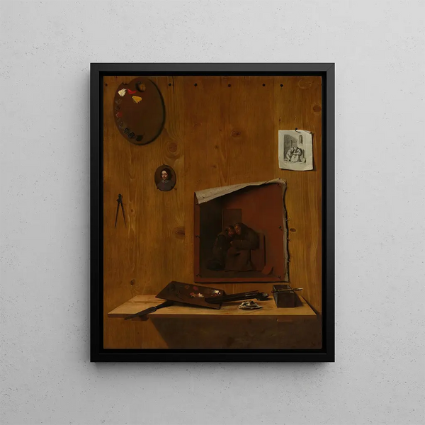 Jean Franois de Le Motte - Trompe loeil with Palettes and Miniature.webp
