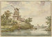 Pequeño río en las orillas del cual se encuentran dos molinos de viento - Jean Georges Teissier — vista de la obra