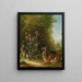 Dos liebres en un paisaje - Jean Jacques Spoede — cuadro enmarcado en la pared