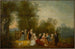 Social gathering painting in a park at the statue of Diana - Jean Pierre Norblin — artwork view