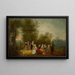 Social gathering painting in a park at the statue of Diana - Jean Pierre Norblin — framed artwork on a wall