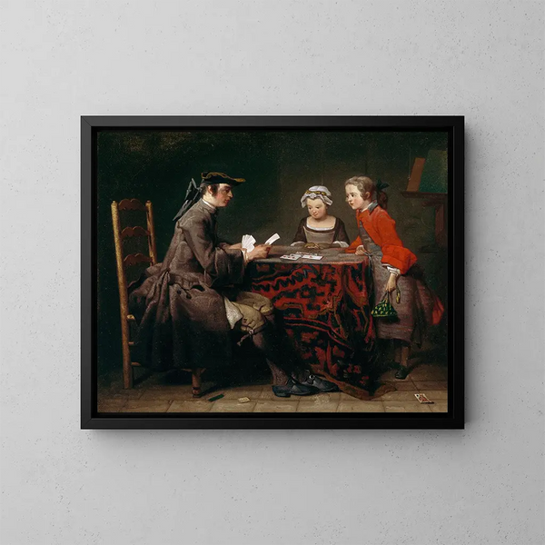 Las torres de cartas - Jean Siméon Chardin — cuadro enmarcado en la pared