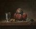 Still life with peaches, a silver goblet, grapes, and nuts - Jean Siméon Chardin — artwork view