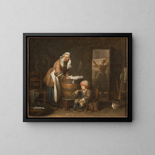 La Laveuse - Jean Siméon Chardin — cuadro enmarcado en la pared
