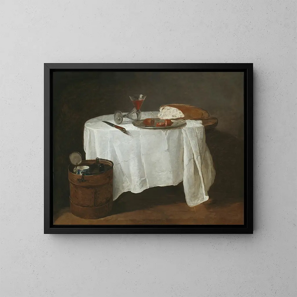 La nappe blanche - Jean Siméon Chardin — cuadro enmarcado en la pared