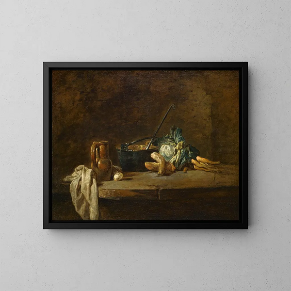 Verduras para la sopa - Jean Siméon Chardin — cuadro enmarcado en la pared