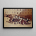 Les Parisiens tirant le diable par la queue - Jean Veber — framed artwork on a wall