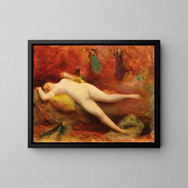 La mujer muñeca - Jean Veber — cuadro enmarcado en la pared