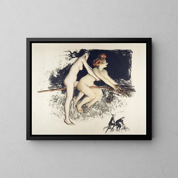 Brujas - Jean Veber — cuadro enmarcado en la pared