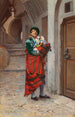 Toreador español con flores - Jehan Georges Vibert — vista de la obra
