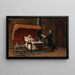 El banquete de los canónigos - Jehan Georges Vibert — cuadro enmarcado en la pared