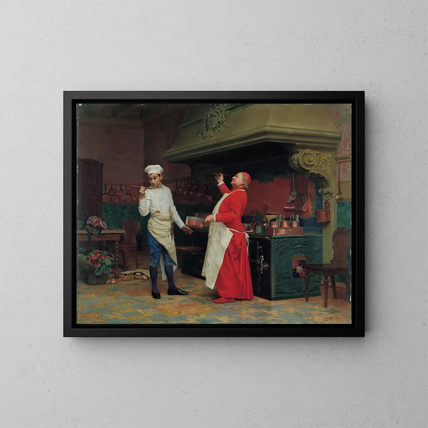 La salsa maravillosa - Jehan Georges Vibert — cuadro enmarcado en la pared