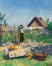 a gardener in an late summer garden - Jenő Kemenyffy — artwork view