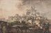 View of the Romanesque with wall in the foreground, church and ruin in the background - Jens Petersen Lund — artwork view