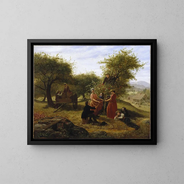 Recolección de manzanas - Jerome Thompson — cuadro enmarcado en la pared
